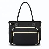 Large Tote Bag for Women, 13.4 Inch Laptop Work Tote, Quilted Teacher Tote Bag, Bible Carryall & Multifunctional Shoulder Handbag for Work, School, Office, Daily Use, Travel