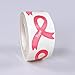 JazSwirl Breast Cancer Stickers, 500-Piece Breast Cancer Awareness Stickers Roll, Pink Ribbon Stickers Cancer Awareness Stickers for Helmets, Breast Cancer Water Bottle Labels Decorations Stickers