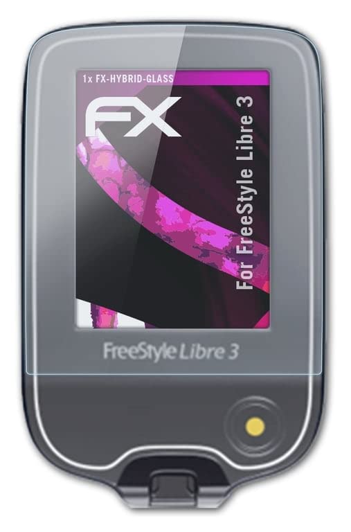 atFoliX Plastic Glass Protective Film compatible with FreeStyle Libre 3, 9H Hybrid-Glass FX Screen Protector