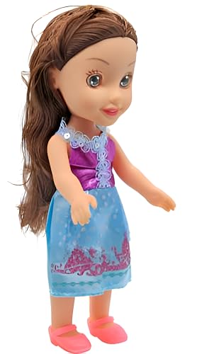 Image of Tickles Doll with Hair Accessories Set Plastic Toy for Kids Girls Birthday Gifts (Color: Blue)