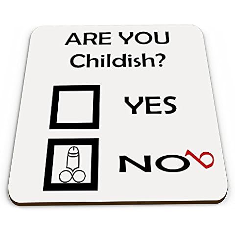 Are You Childish? Funny MDF Coaster Cover