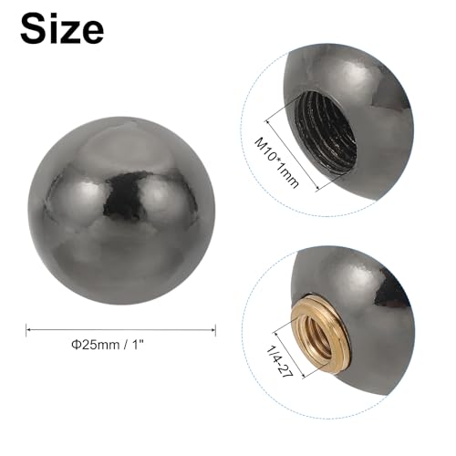 Image of PATIKIL 25mm Ball Lamp Finials Caps Knob, 2 Set Lamp Shade Decoration, Dark Gray
