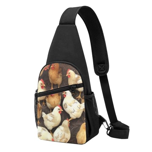 Sac à dos à bandoulière mixte motif imprimé poule taille unique noir