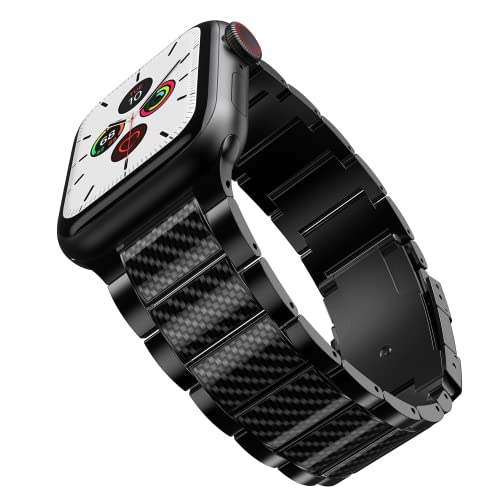 HQEUZ Titanium Bracelet Compatible with Apple Watch Strap 49 mm 46 mm 45 mm 44 mm 42 mm Replacement Strap Adjustable Metal Bracelet Compatible with iWatch Ultra Series 10 9 8 7 6 5 4 3 SE