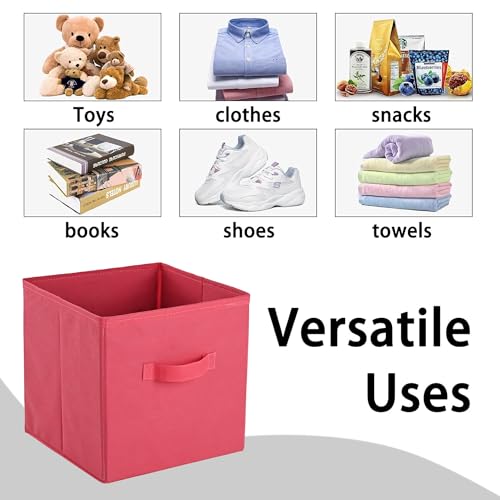 Kuber Industries Square Foldable & Multipurpose Wardrobe Storage Organizer for Home | 11 Inch Portable Cupboard/Closet Organiser Storage Box for Clothes & Toys | Pink Kuber Industries Square Foldable & Multipurpose Wardrobe Storage Organizer for Home | 11 Inch Portable Cupboard/Closet Organiser Storage Box for Clothes & Toys | Pink
