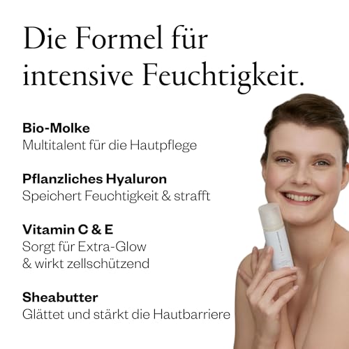 Hyaluron Feuchtigkeitscreme für das Gesicht - 50ml - für ein aufgepolstertes Hautbild & strahlenden Teint - mit Bio-Molke, Vitamin C & Nachtkerzenöl - hergestellt im Chiemgau – Bild 4