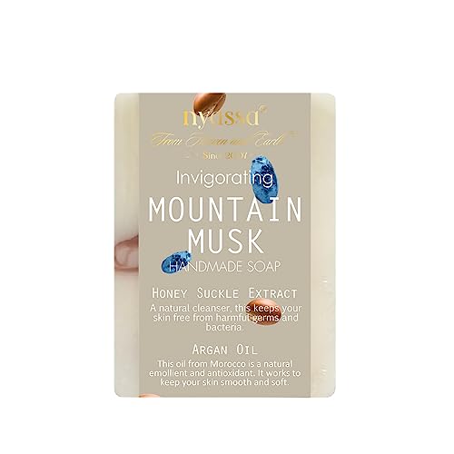 Image of Nyassa Luxurious Mountain Musk Handmade Natural Bathing Soap | Honey Suckle Extract&Argan Oil| Musky Fragrance |Smooth & Soft Skin| All Skin Type 75gm