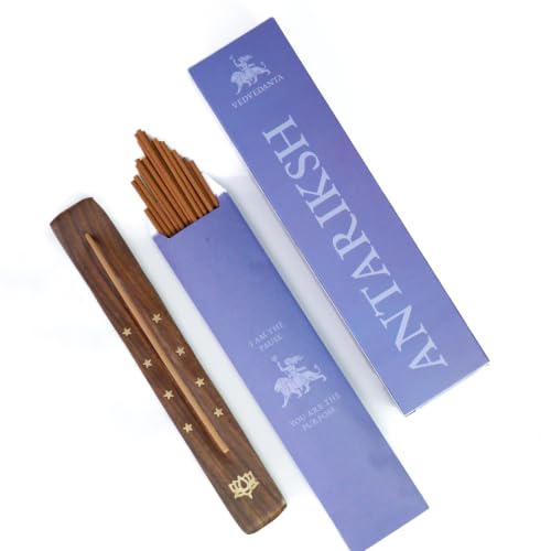 Image of Antariksh Luxury Incense Sticks | 60 Bambooless Incense Sticks | Pure Sheesham Wood Stand | Long Lasting Fragrance | Complete Sensory Journey | Ethically Crafted | Pack of 1