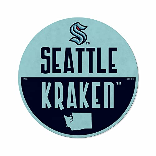 Rico Industries NHL Hockey Seattle Kraken Classic Shape Cut Pennant - Home and Living Room Décor - Soft Felt EZ to Hang