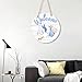 Baby Welcome Sign, Gender Reveal Wooden Hanging Hello World Wreath Newborn Name Birth Announcement Board Nursery Decor for Hospital Baby Shower Porch Party Front Door Decoration(Boy, Blue)