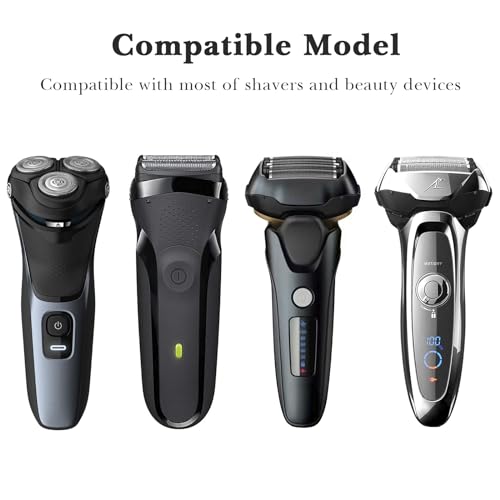 Linkidea 2 Pack Plastic Electric Razor Holder for Wall Mount, Self Adhesive Shaver Stand, Bathroom Storage Organizer, Compatible with Philips Norelco Shaver 2400 (Black)