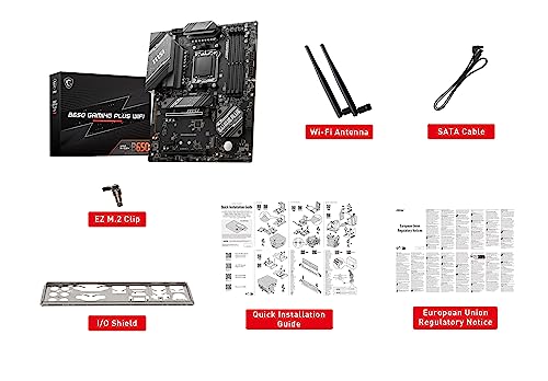 Image of MSI B650 Gaming Plus WiFi Gaming Motherboard (AMD Ryzen 9000 /8000 /7000 Series Processors, AM5, DDR5, PCIe 4.0, M.2, SATA 6Gb /s, USB 3.2 Gen 2, HDMI /DP, Wi-Fi 6E, Bluetooth 5.3, 2.5Gbps LAN, ATX)