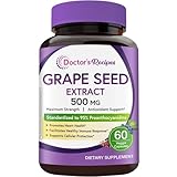 Doctor's Recipes Grape Seed Extract, 500 mg Standardized Extract with 95% Proanthocyanidins, Non-GMO, Antioxidant Support, Heart, Immune & Skin Health, 60 Veg Caps