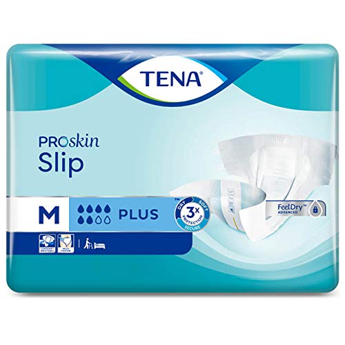 TENA, M (Pack of 1), White ProSkin Incontinence Slip Plus Medium, 30 Count