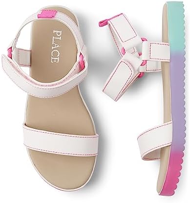 The Children's Place Girls Sandal, White Ombre, 6 Big Kid | Image 1