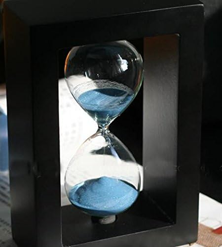 25 Minutes Colorful Sand Glass Hourglass Timer Creative Restaurant on Meal Timer (black framed with bule sand)