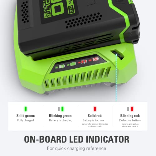 Image of Greenworks PRO 80V Lithium Ion Single Port Rapid Battery Charger GCH8040