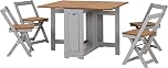 Seconique Santos Butterfly Dining Set in Grey/Distressed Waxed Pine