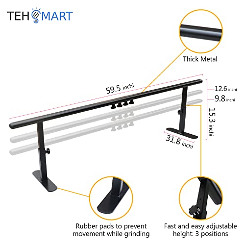 Teh Smart Rider Kit - Ramp, Grind Rail And Cones Set – Premium Skateboard Accessories For Amateurs And Professionals – Durable And Sturdy Backyard Skatepark For Skateboards, Rollers, Scooters #TOP2