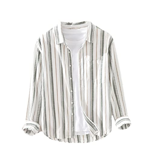 Chemise en lin à rayures italiennes : évitez la chaleur avec ce haut décontracté homme en coton