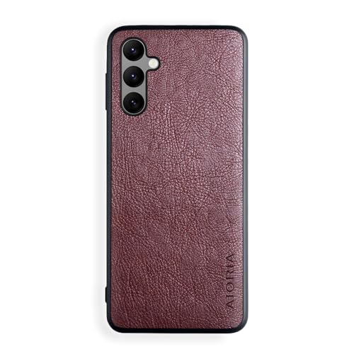 Étui de protection Samsung A15 en cuir rétro AIORIA finition premium café