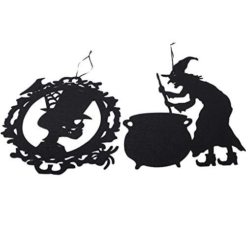 Lorjoyx 2pcs Tessuto Non Tessuto Witch Fantasma Capo Pieghevole Halloween Home Office del Partito Pendente Porta Decorazione Hanging
