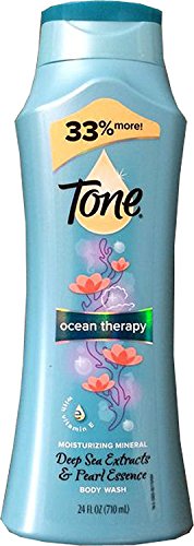 Tone Ocean Therapy Moisturizing Mineral Deep Sea Extracts, Pearl Essence Body Wash, 18 Ounce (Pack of 2)