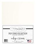 Whip Cream White Cardstock Paper - 8.5 x 11 inch 100 lb. Heavyweight Cover -25 Sheets from Cardstock Warehouse