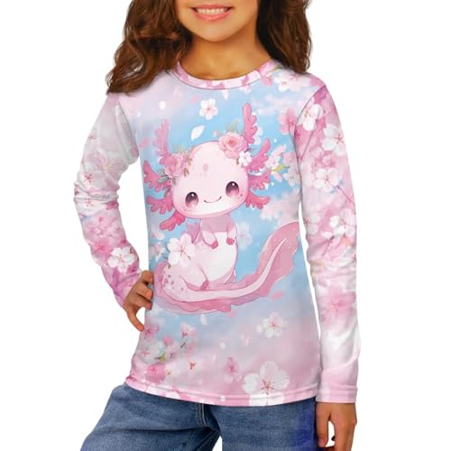 Image of Kids Long Sleeve Shirts for Girls 3-16 Year Old Cute Clothes for Teen Girls Casual Workout Tops