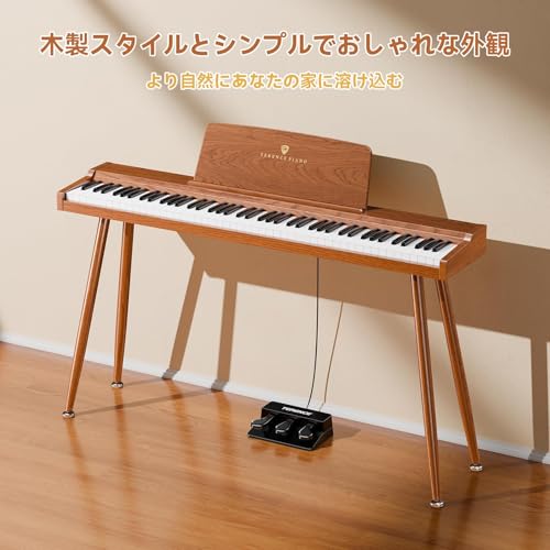 TERENCE 電子ピアノ 88鍵 カウンターウェイト鍵盤 木製 20Wデュアルスピーカー出力 スタンド一体型 P10 の商品画像 3