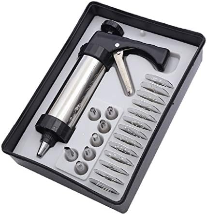 DIY Biscuit Cookie Press Gun Classic Biscuit Maker Stainless Steel Cookie Extrudes with 13 Stainless Steel Cookie Discs and 8 Icing Tips