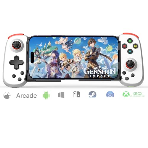Koiiko Mobile Game Controller pour Android/iPhone/iPad/Tablette/PC/Switch/PS4 manette de jeu sans fil avec Turbo/gyroscope 6 axes/vibration jouer à des jeux Xbox Cloud/jeux PS Remote/stream Lin