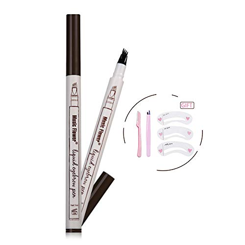 Eyebrow Tattoo Pen-Eyebrow Pen Waterproof Microblading Eyebrow Pencil with a Micro-Fork Tip Applicator