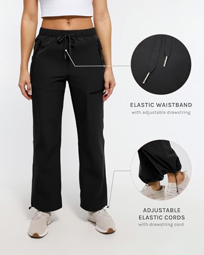 Women's Hiking Cargo Pants Quick Dry Lightweight Joggers with Multiple Zipper Pockets Adjustable Cuffs for Travel2