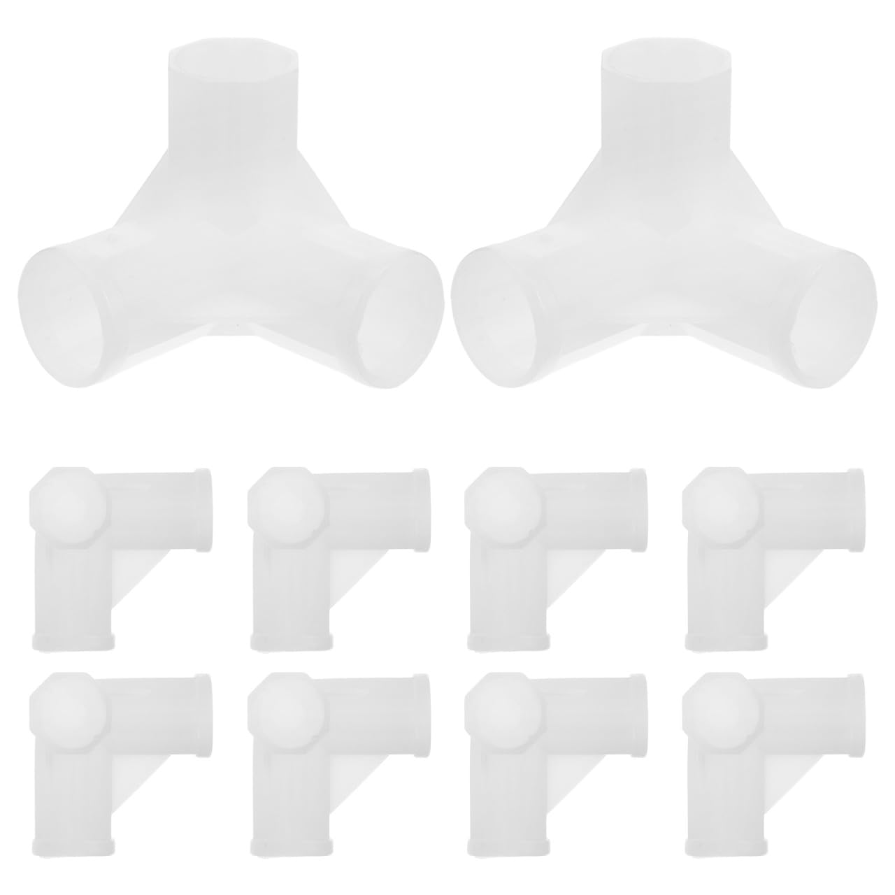 Kichvoe 10Pcs Closet Rod Connector Tee Heavy-Duty 3-Way Coupling Plastic Corner Connectors for Wardrobe Furniture Shoe Rack Hardware Fasteners
