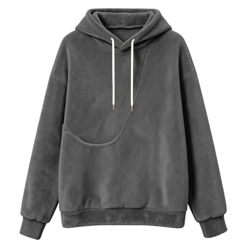 Men's Pet Pouch Hoodie Kangaroo Pocket Cat Dog Oversized Fall Sweatshirt - image 6