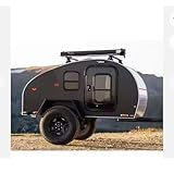 Overland Trailer, Off-Road Pop-Up Camper with High Clearance, Durable Steel Frame, All-Terrain Tires, and Integrated Pull-Out Kitchen for Beach & Wilderness Trips
