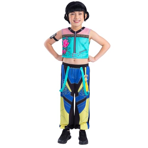 Rubies Official Netflix K-Pop Demon Hunters Zoey Child Costume Kids Fancy Dress Size Age 7-8 Years