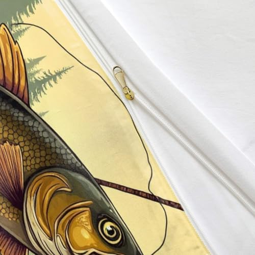 Housse de couette lit simple sur le thème de la pêche pour passionnés - 8