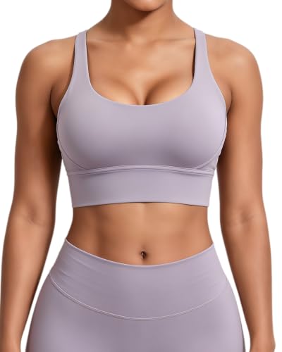 Image of Grace Form Sports Bra for Women Strappy Medium Support Push Up Padded Sports Bra for Running Workout Bra Yoga Bra