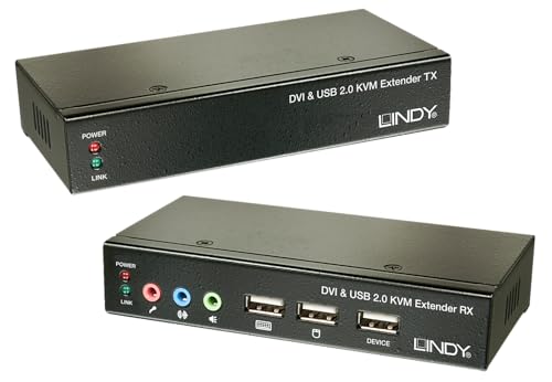 LINDY 39377 Cat.5 KVM Extender Classic DVI USB Audio, 50m
