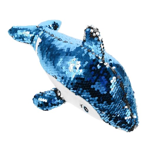 Toddmomy Muñeco de Peluche con Lentejuelas Azul Suave y Adorable Juguete Relleno para Decoración de Dormitorio y Regalo de Cumpleaños