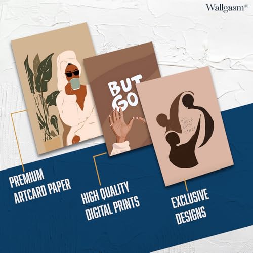 Image of Wallgasm Brown Aesthetic Room Posters - Pack of 30, 10 x 15 cm 300GSM | Room Decor Aesthetic - Poster Set For Room, Wall Art for Bedroom, Gym, Office