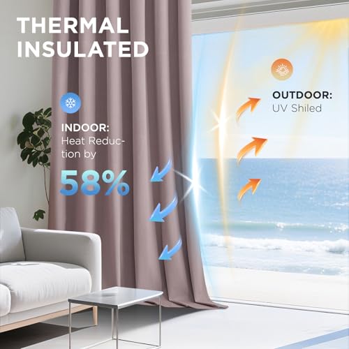 Image of Joydeco Rose Pink 100% Blackout Curtains 84 Inch Length 2 Panels Set, Black Out Curtain for Bedroom Living Room, Heavy Luxury Thermal Insulated Velvet Curtains Rod Pocket Back Tab, 52W x 84L