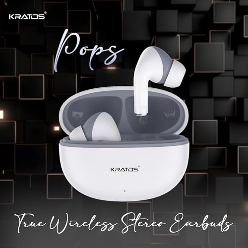 Image of Kratos Pop Ear Buds Wireless with 60H Playtime, Noise Isolation & Clear Calls, Bluetooth Earbuds with Voice Assistant, Ear Buds with Bluetooth V 5.3 & with Type C Fast Charging, IPX4 TWS Earphones
