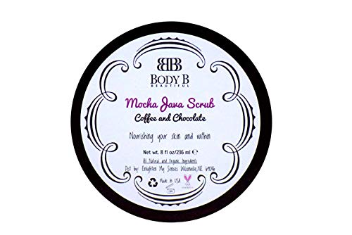 Body B Beautiful/Luxurious Mocha Java Arabica Coffee Scrub/Lasting Body Hydration/Humectant/Exfoliator/Invigorating with All Natural and Organic Ingredients/Cruelty Free/Made In USA / 8oz