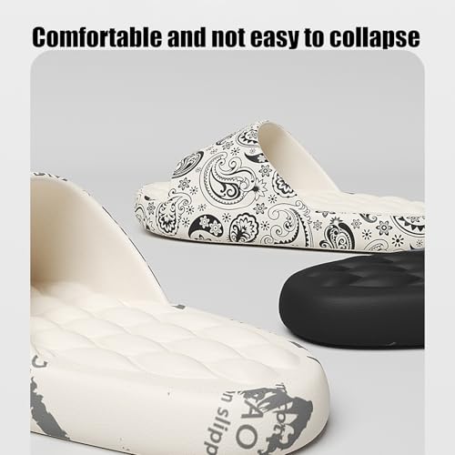 Fashion Mens Womens Couple Trendy Cartoon Printed Non-slip Platform Slippers, Unisex Casual Open Toe Non-slip sandals for Indoor Outdoor Bathroom4