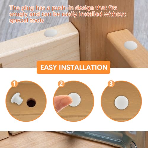 Image of 50Pcs 3 /16 inch Plastic Hole Plugs, Snap in Shelf Hole Plugs, White Drilling Cover Plugs for Cabinet Cupboard Shelves