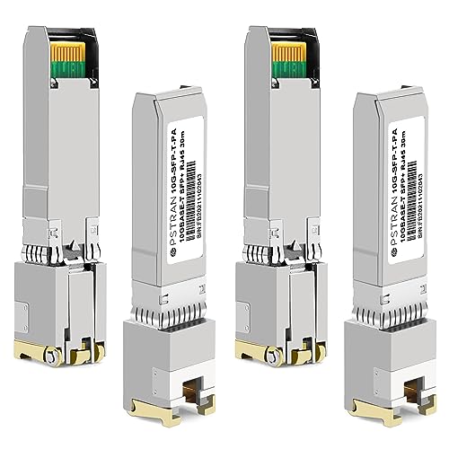 Image of 10GBASE-T SFP+ RJ45 Copper Transceiver Module Compatible with Palo Alto Networks PAN-SFP-Plus-T 10G SFP+ 30m Cat6a /7 4 Pack