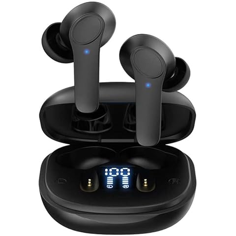 Galaxy S23/S23 Plus/S23 Ultra/S22/S22 Plus/S22 Ultra/S21 FE/S21 5G/S21 Plus/S21 Ultra Wireless Earbuds, 5.0 Bluetooth Headphones IPX6 in-Ear 35H Playtime Bass Earphones For Samsung Galaxy S22 (BLACK) Cover